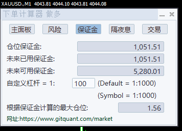 保证金选项卡截图